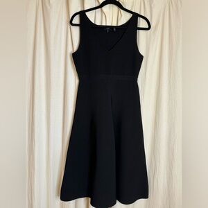 Theory Black V-Neck Midi Dress